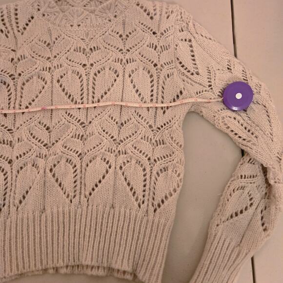 Handmade Cream Wool unlined Chunky Cable Knit XS - Picture 8 of 8